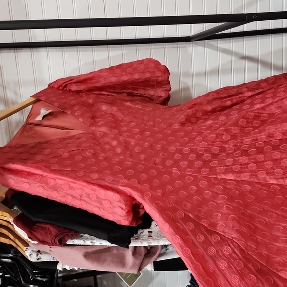 Dot Jacquard Fit & Flare Organza Dress RACHEL PARCELL - Picture 5 of 9